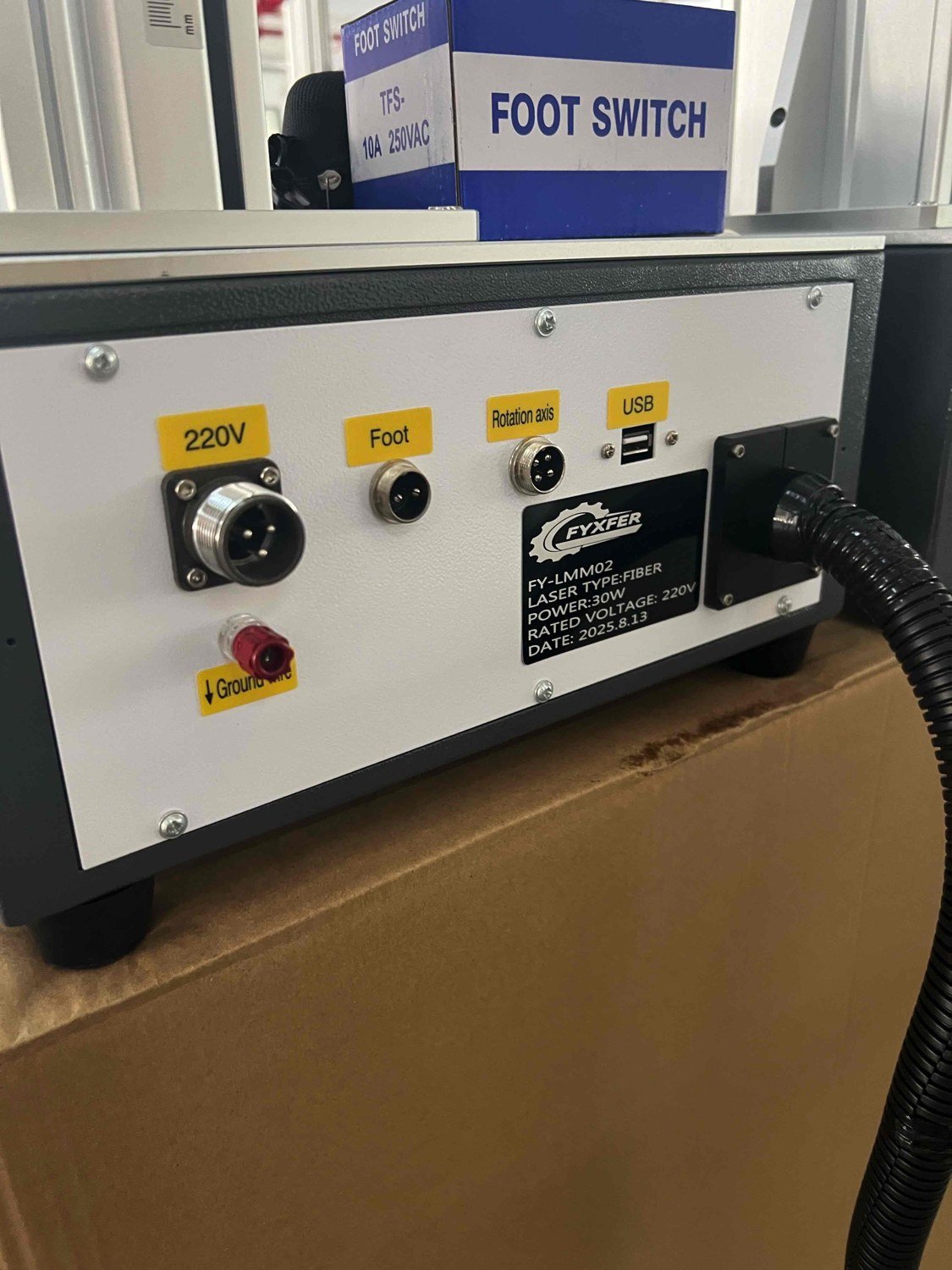 Original photograph of FY-LMM02 connection panel and unit label